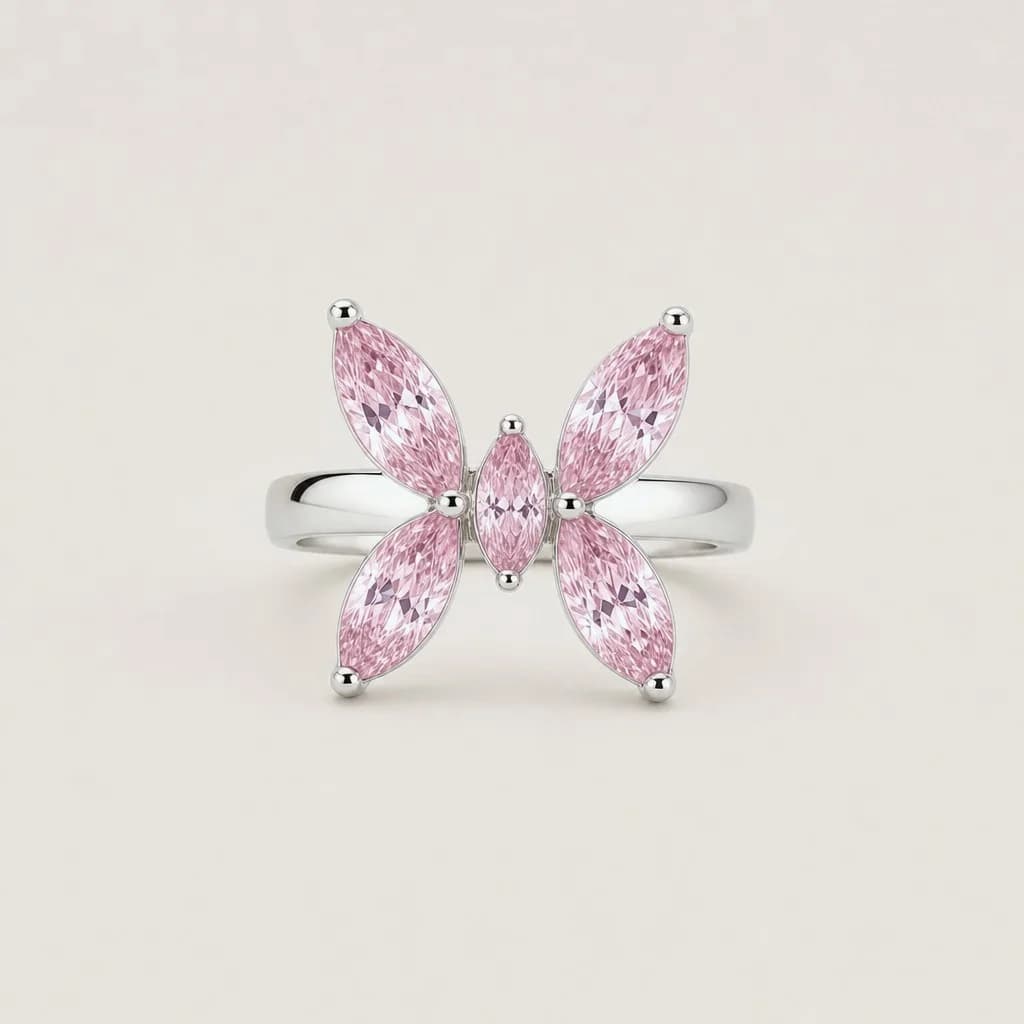 Blush Flutter Ring, studio shot
