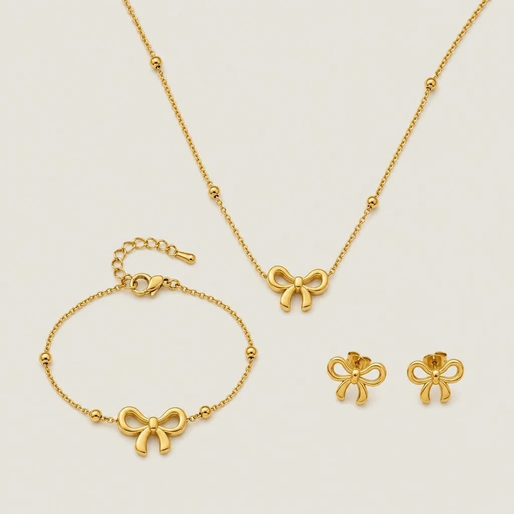 Bow Knot Jewelry Set, studio shot