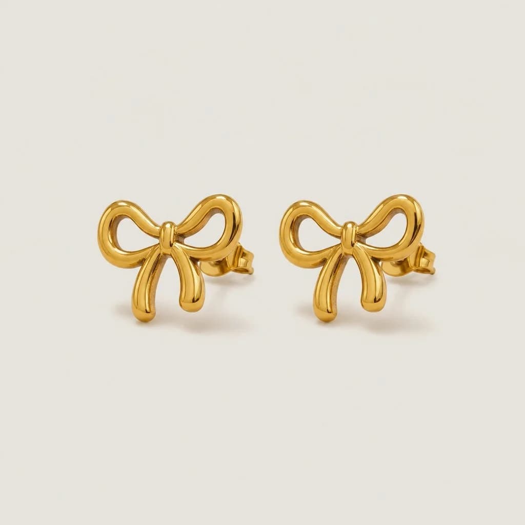 Bow Knot Stud Earrings, studio shot