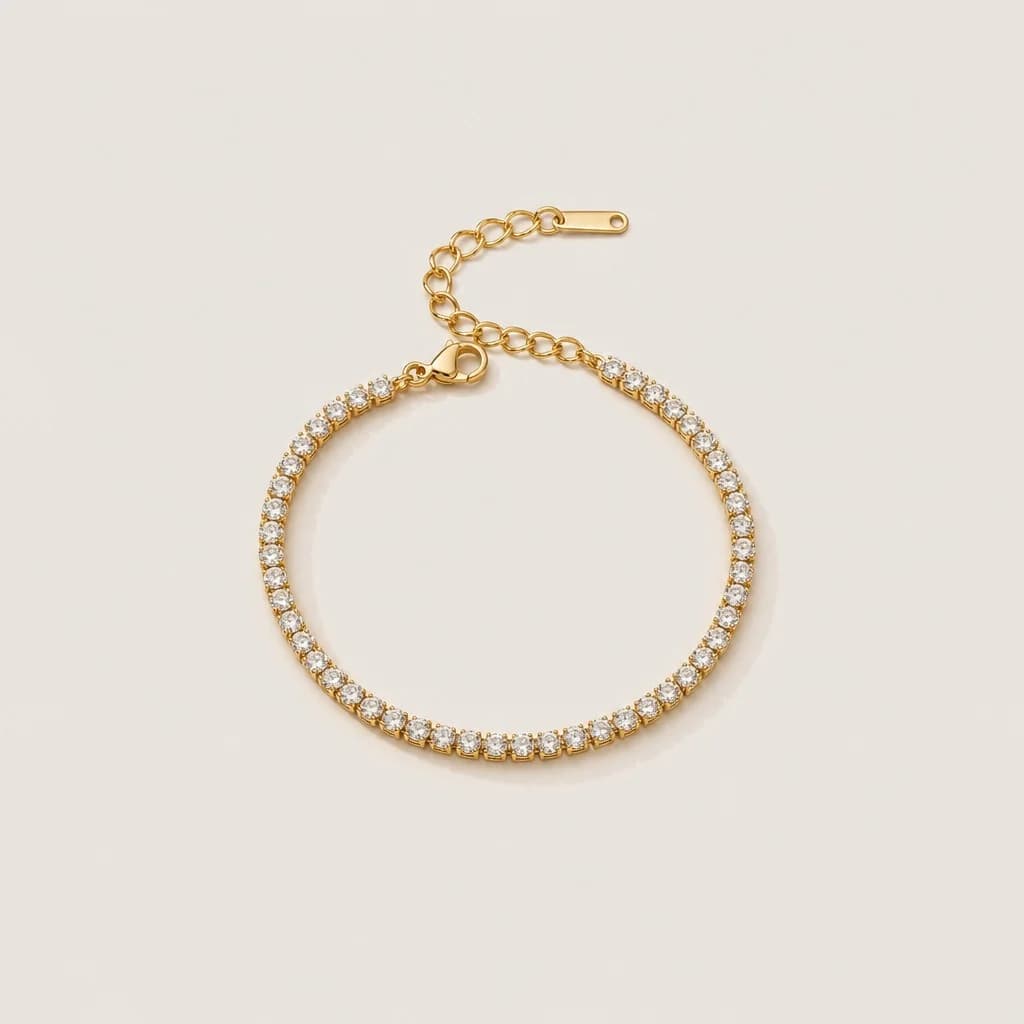 Crystal Tennis Bracelet, studio shot