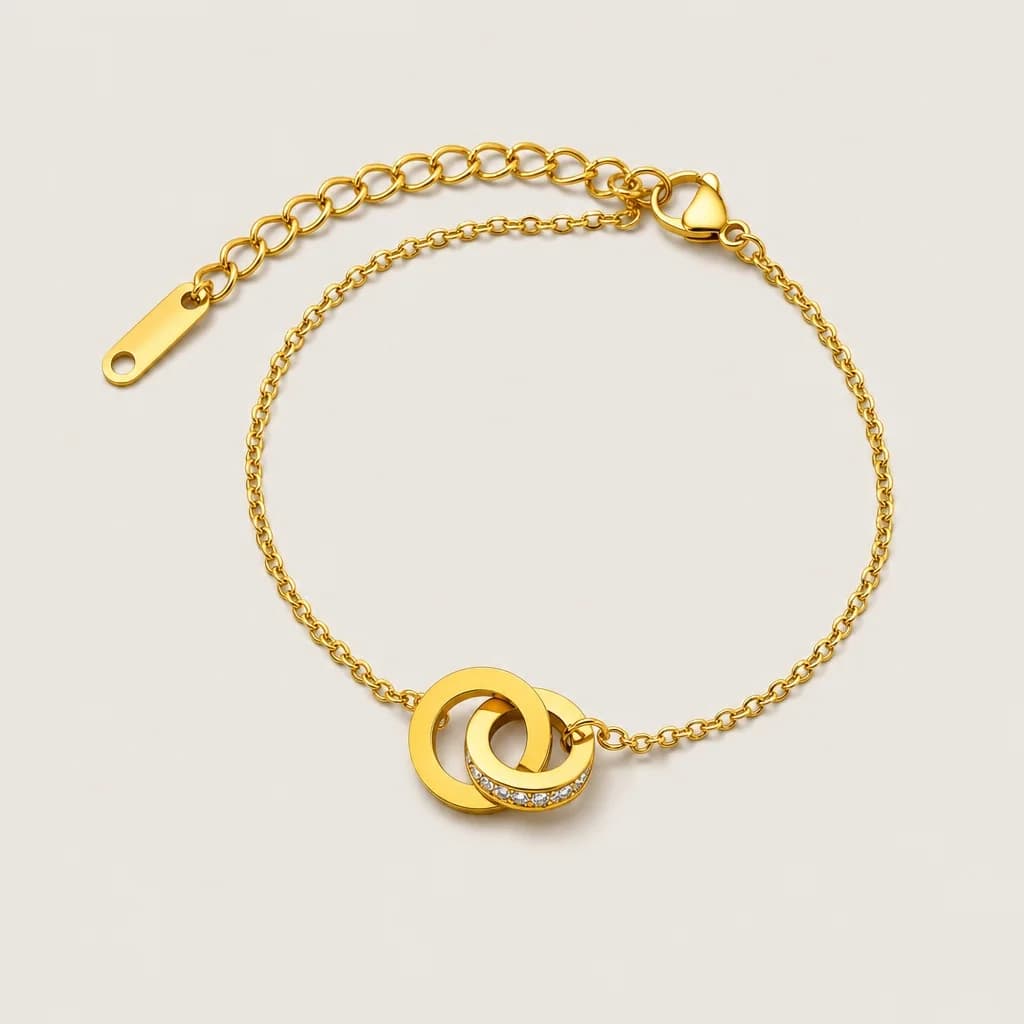 Double Ring Bracelet, studio shot