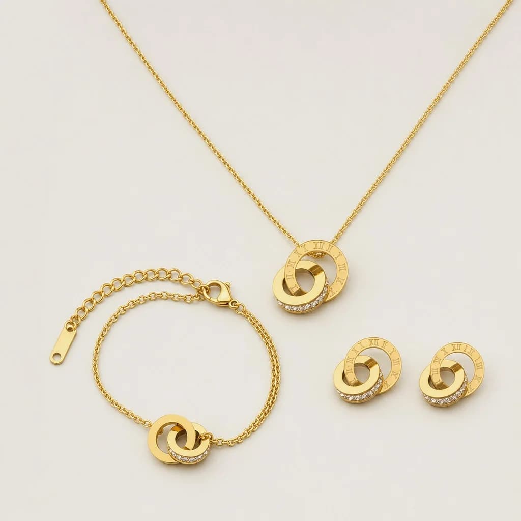 Double Ring Jewelry Set, studio shot