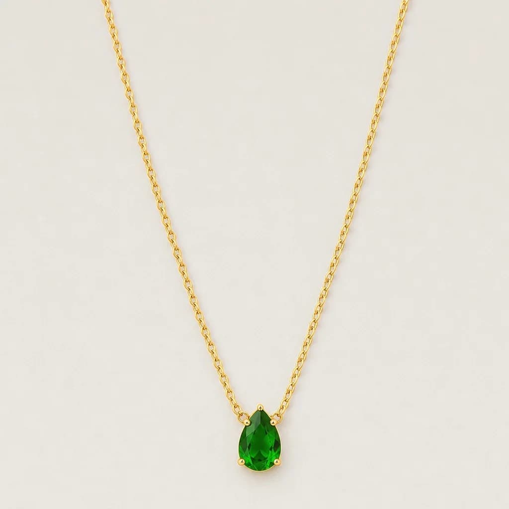 Emerald Whisper Chain Necklace, studio shot