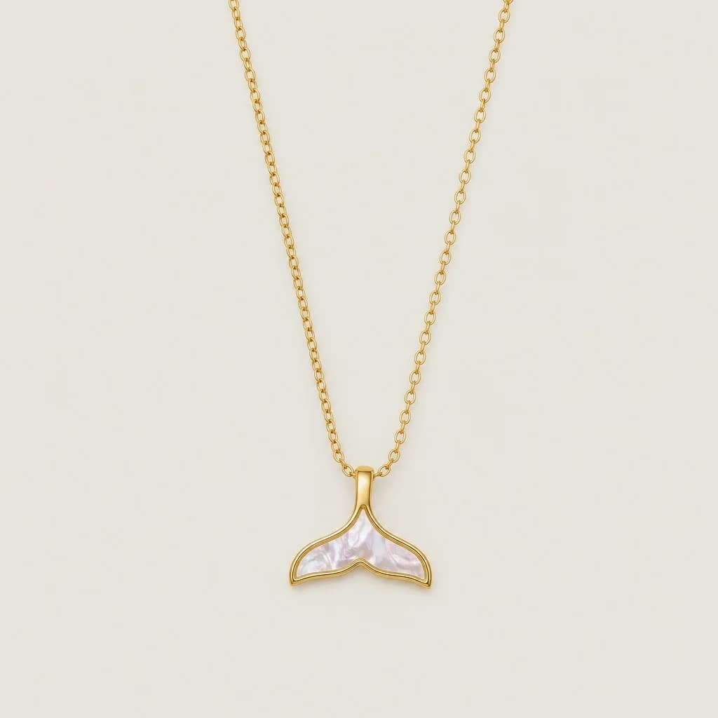 Fishtail Bow Knot Pendant Necklace, studio shot