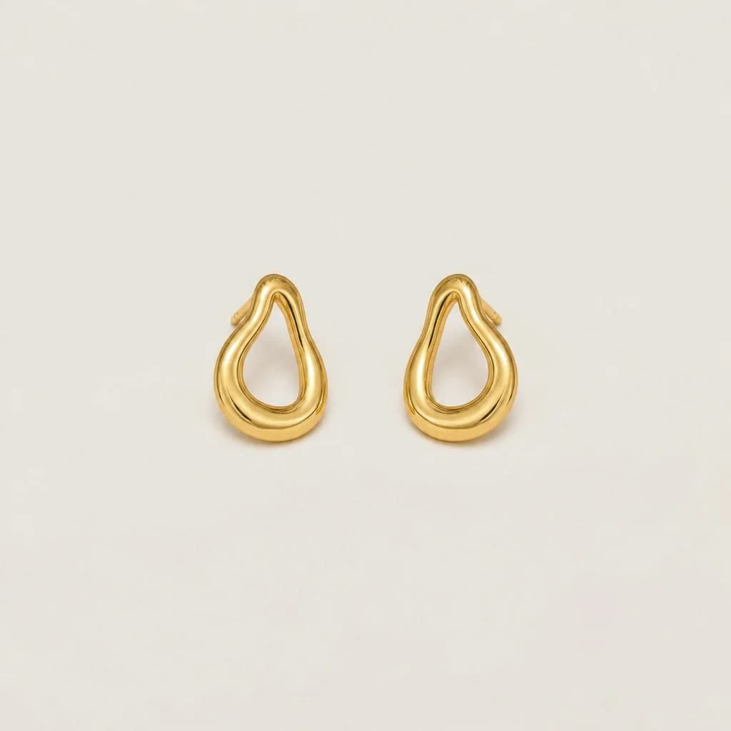 Geometric Water Drop Earrings, studio shot