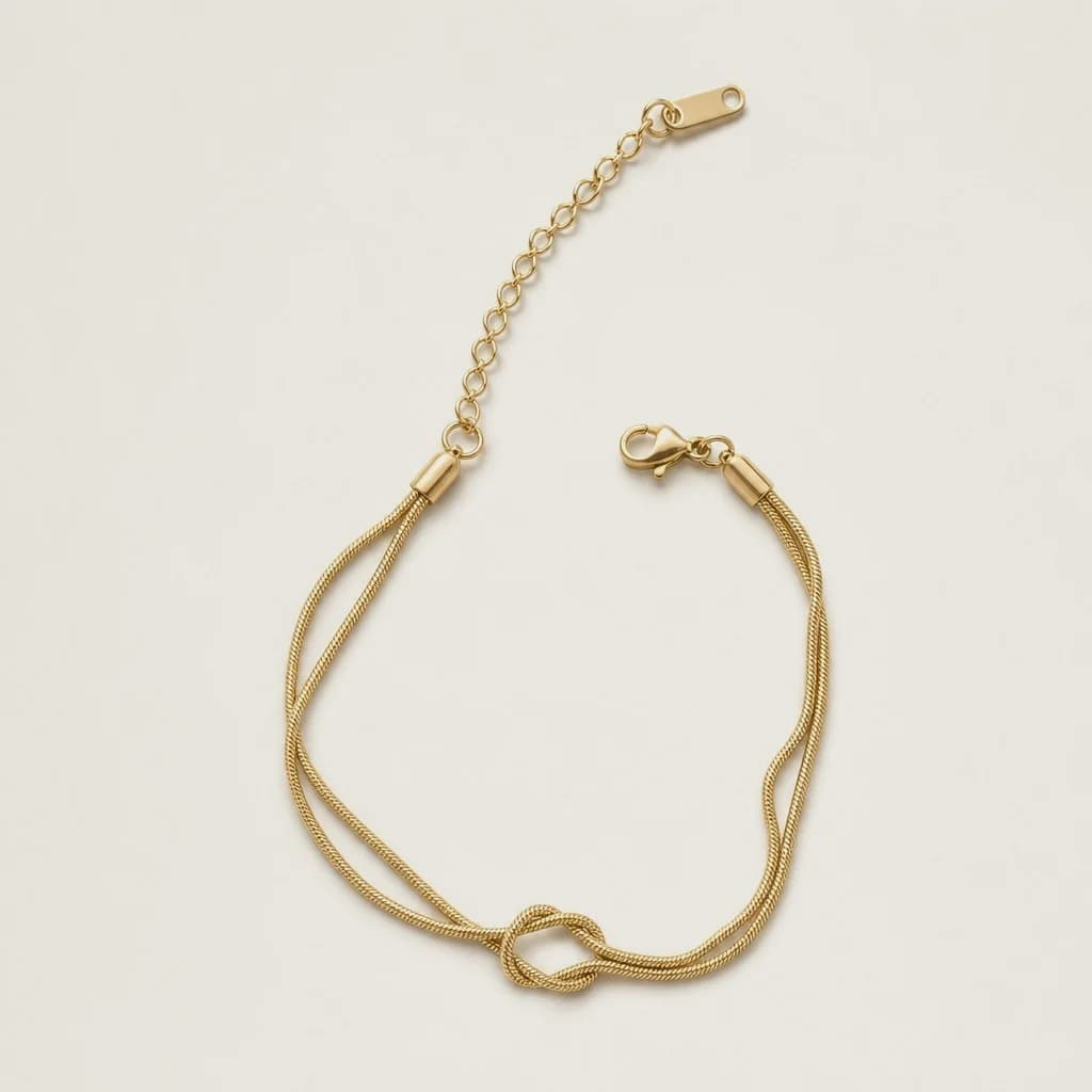Knot Bangle Bracelet, studio shot