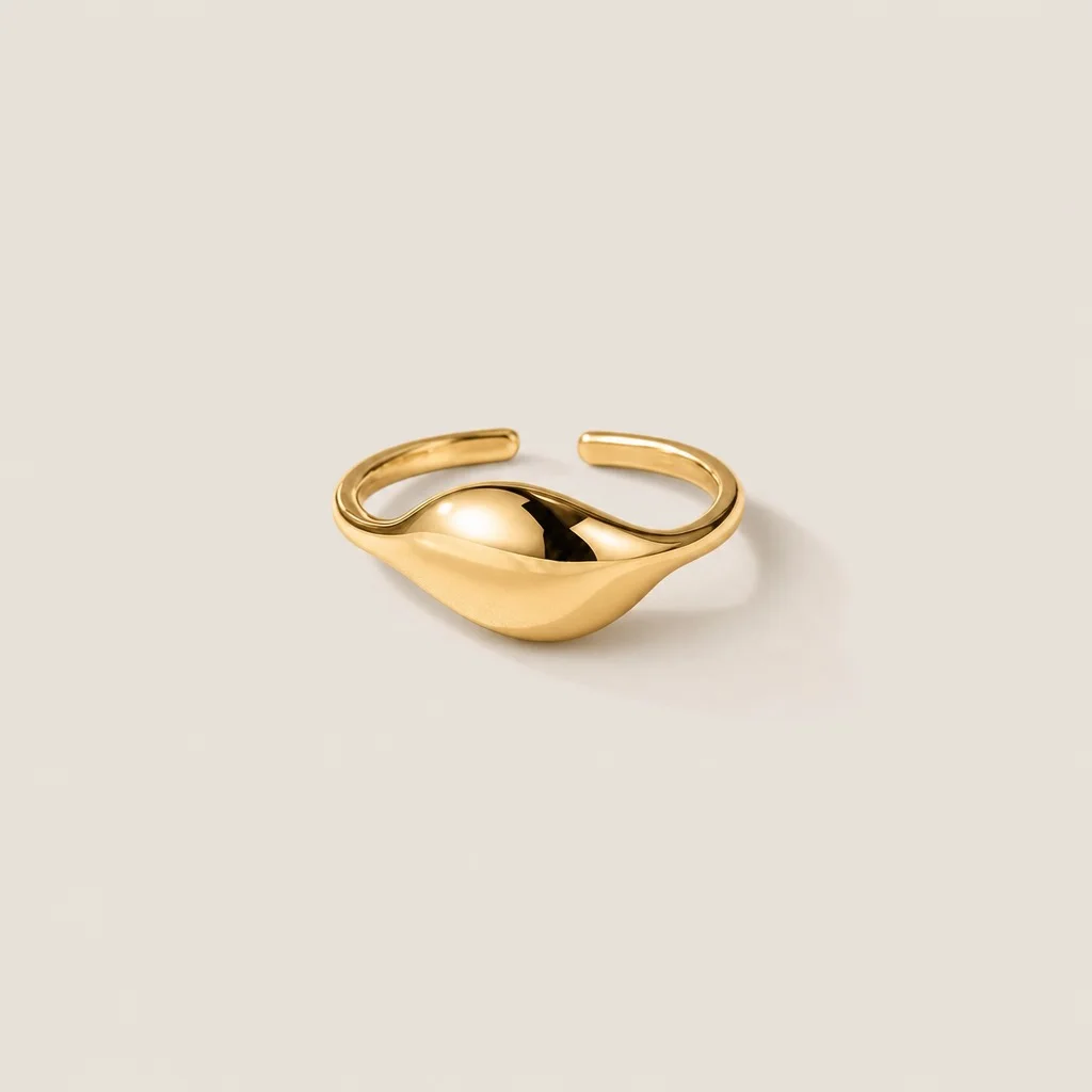 Molten Wave Ring, studio shot
