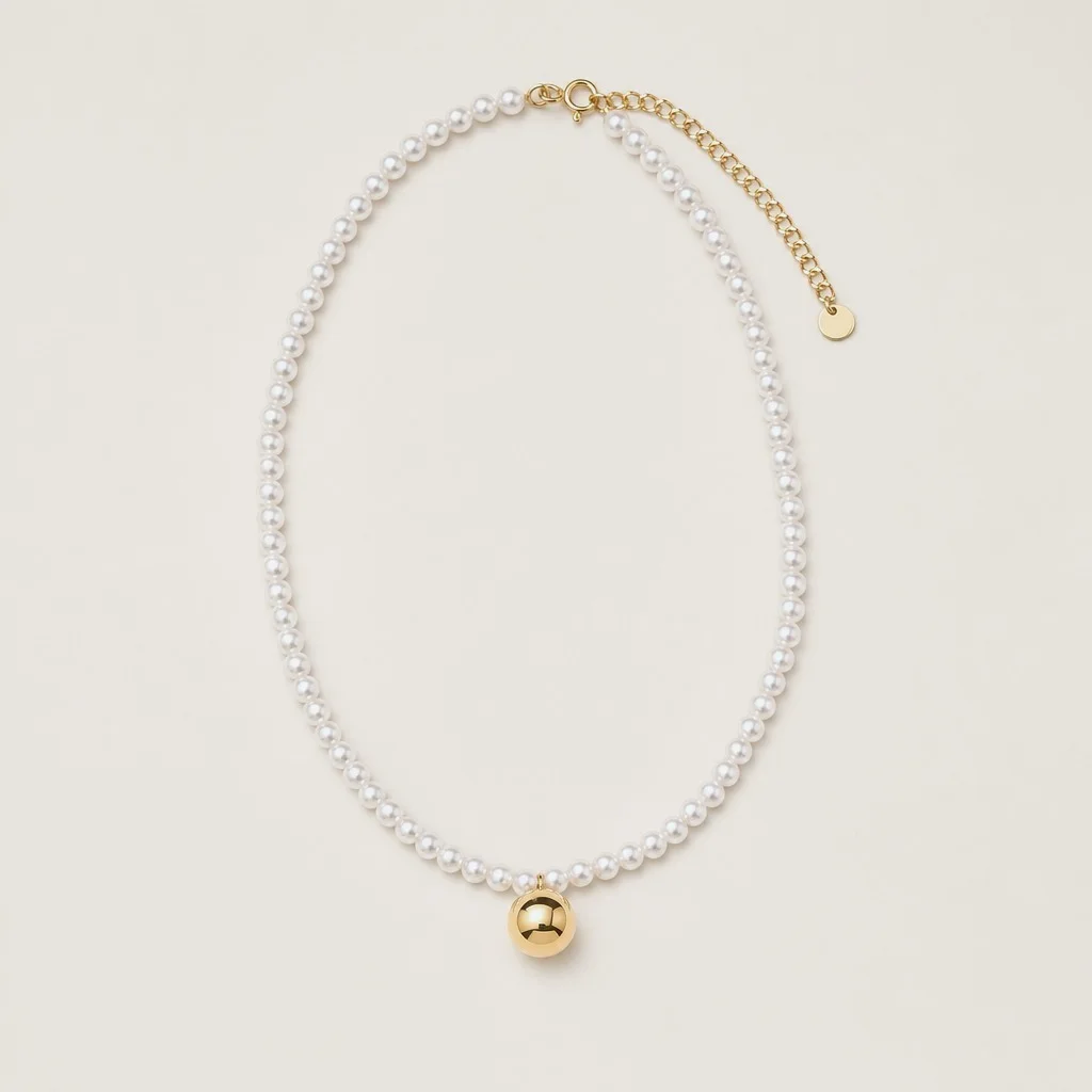 Pearl Orbit Pendant Necklace, studio shot