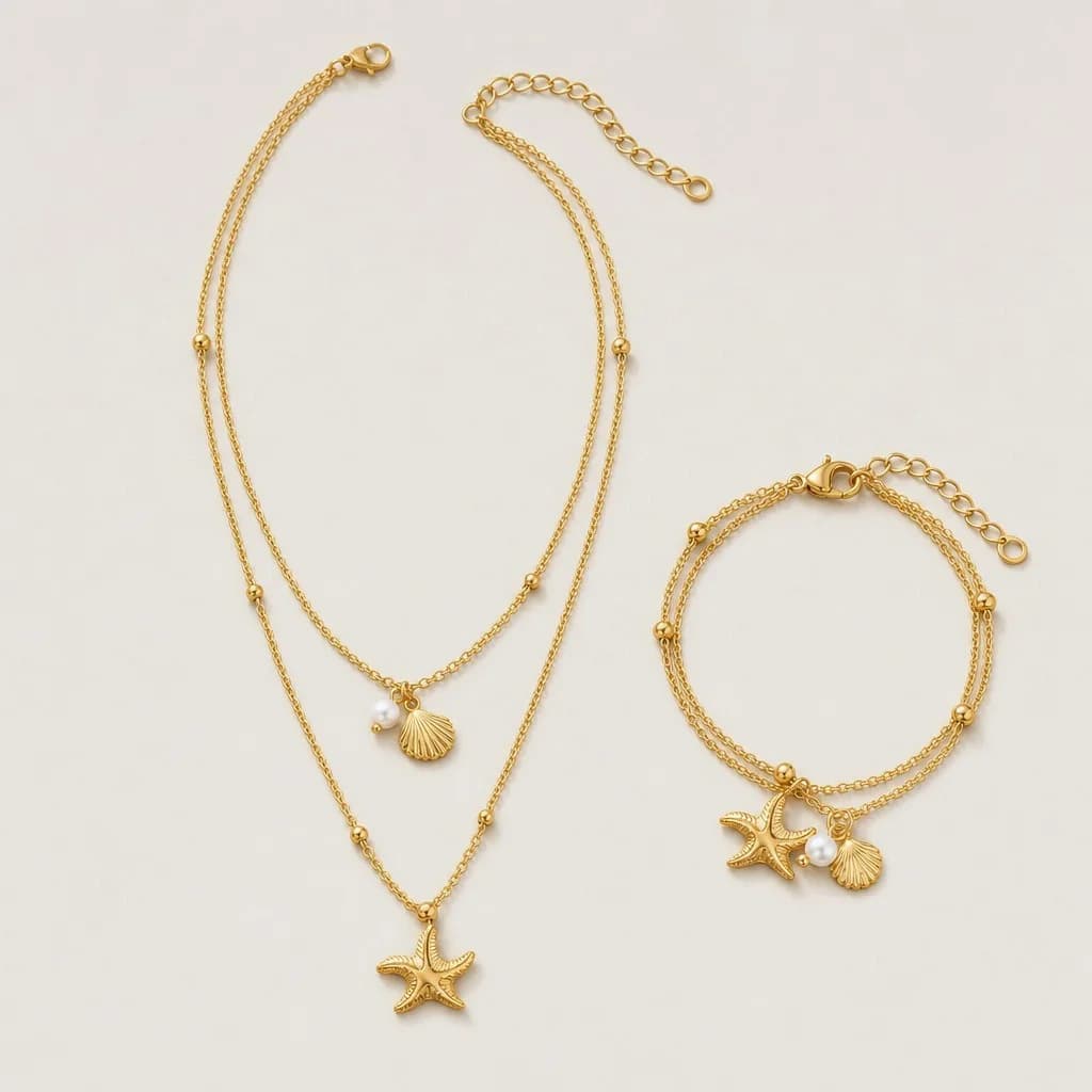 Shore Duo Jewelry Set, studio shot
