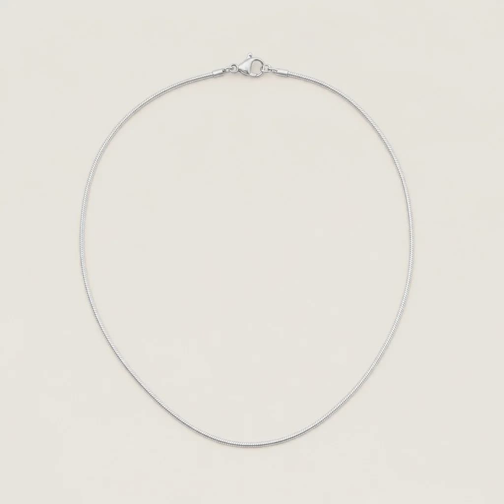 Silver Orbit Chain Necklace, studio shot