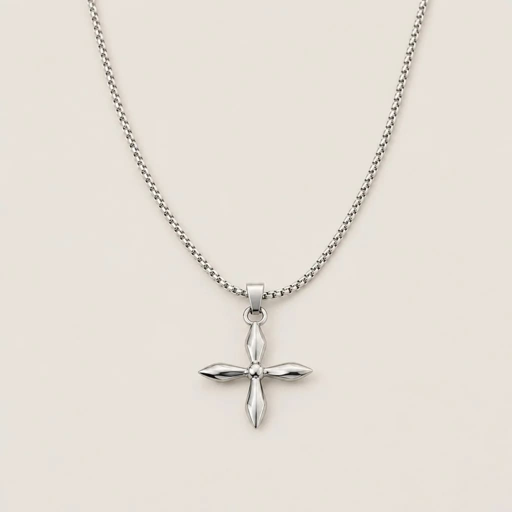 Twisted Cross Pendant Necklace, studio shot