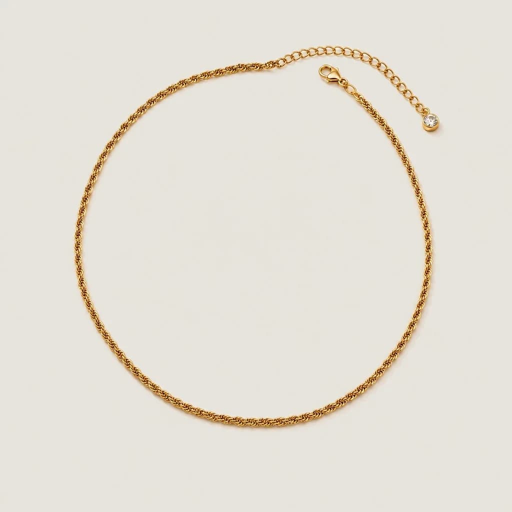 Twisted Rope Chain Necklace, studio shot