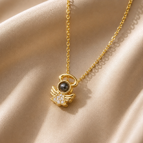 Baby Girl Angel Wings Pendant Necklace — 18K Gold Plated