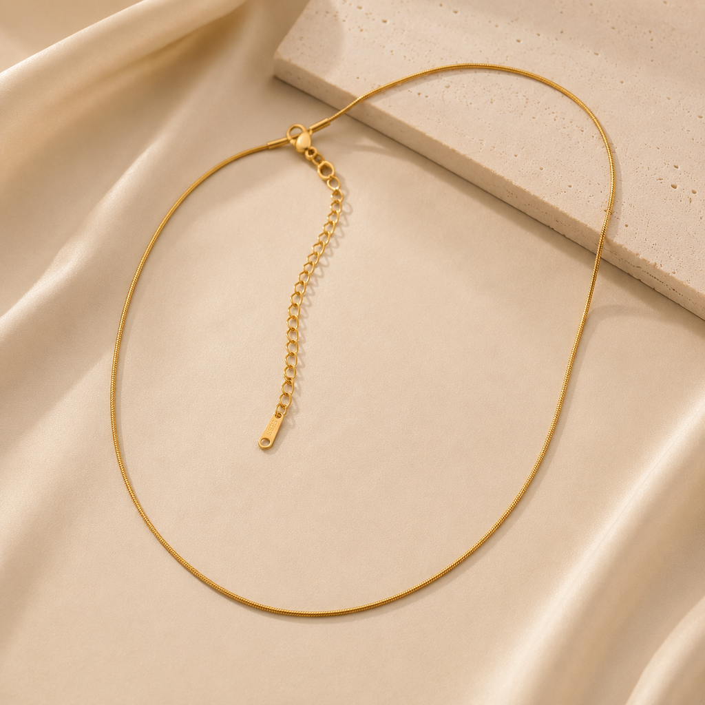 Gold Snake Chain Necklace — 18K Gold Plated Stainless Steel
