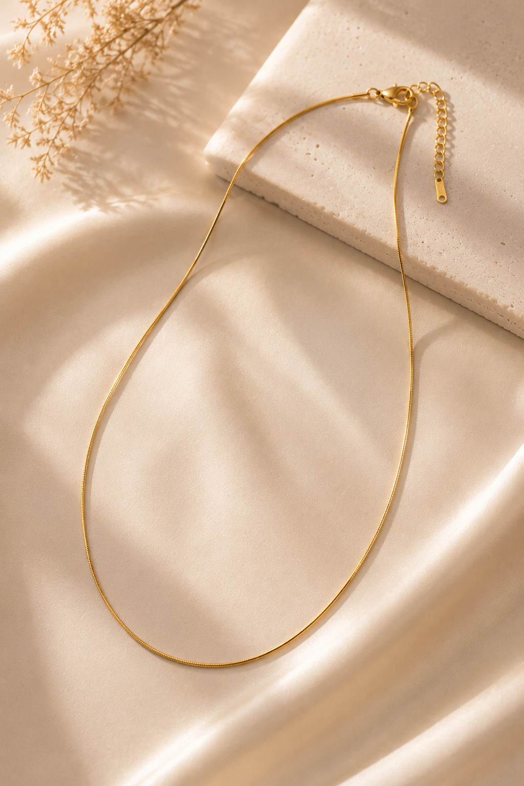 Gold Snake Chain Necklace — 18K Gold Plated Stainless Steel
