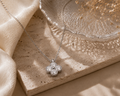 Silver necklace with a clover,shaped pendant for everyday wear waterproof gift