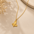 Gold butterfly necklace minimalistic luxury