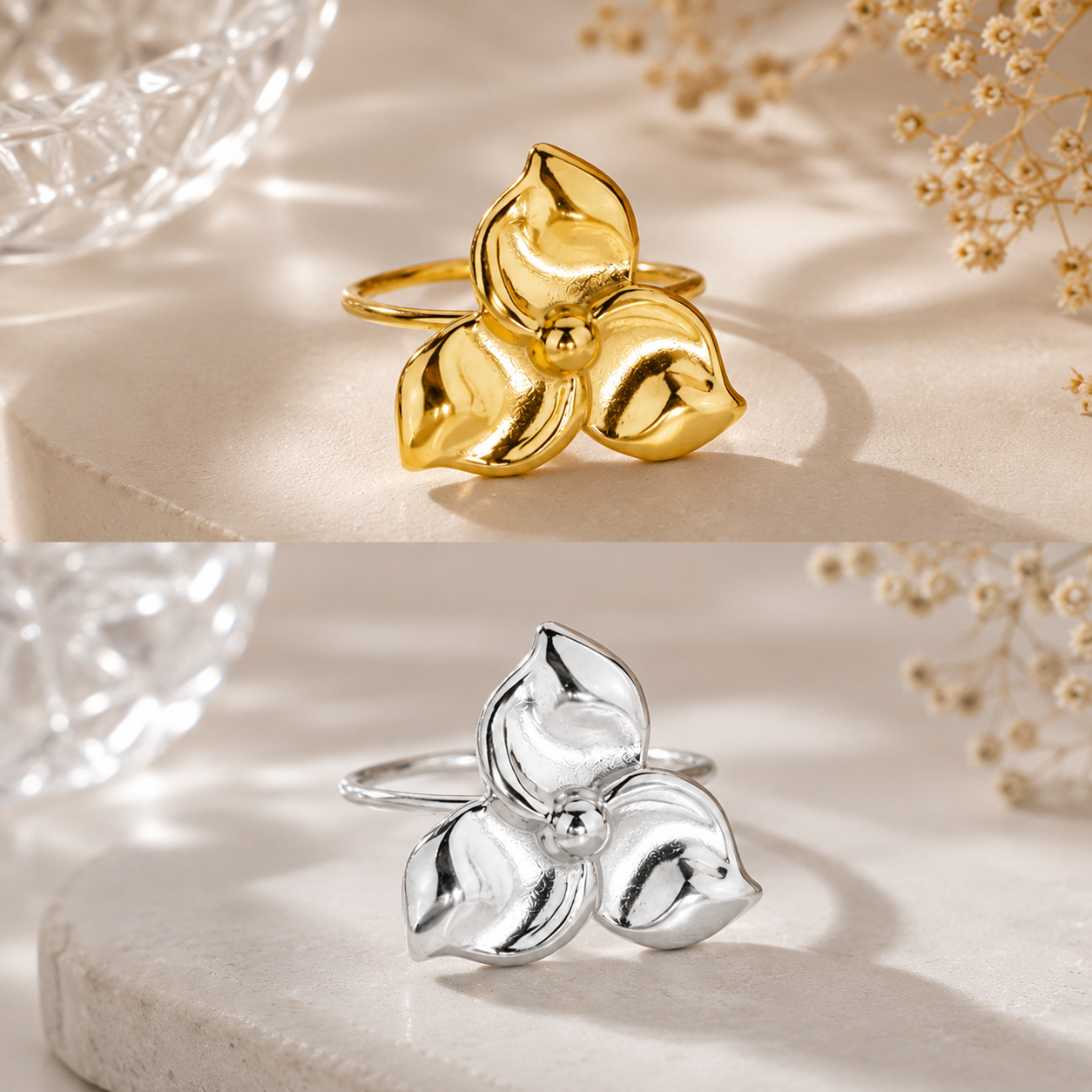 Sun and Moon Bloom Ring