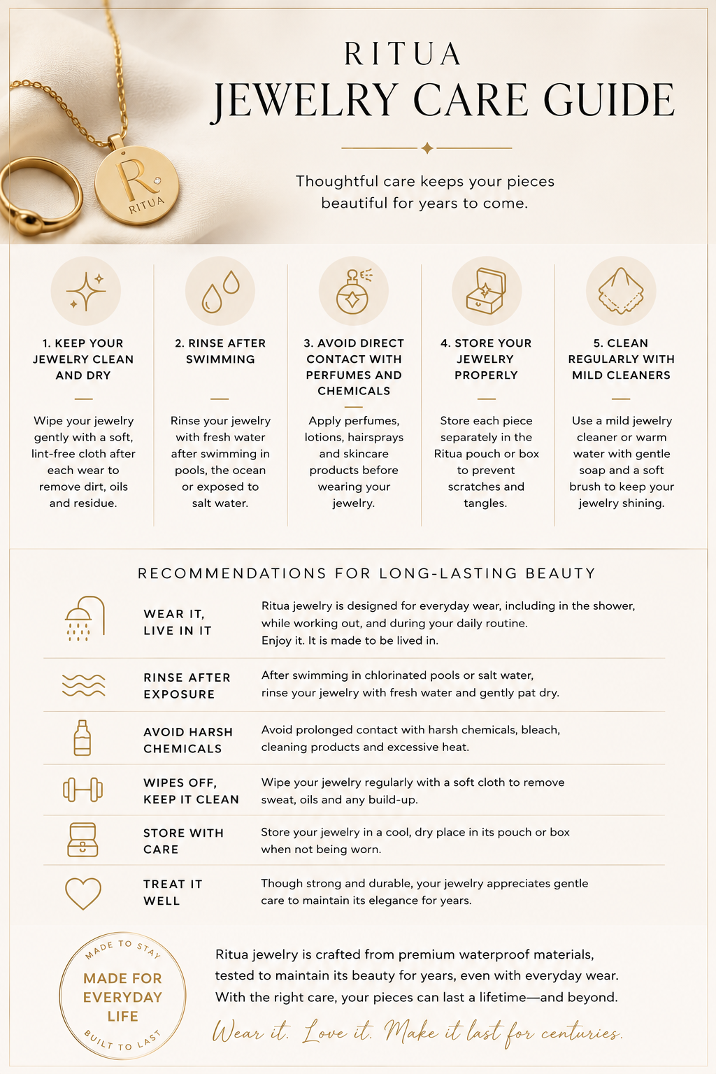 Jewelry Care Instruction